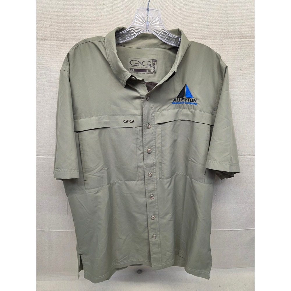 GameGuard Outdoors‎ Mens LG Fishing Shirt Short Sleeve Vented Sage Green 1023